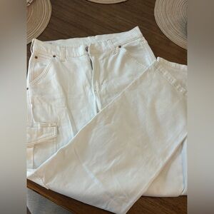 GAP White Loose Cargo Jeans